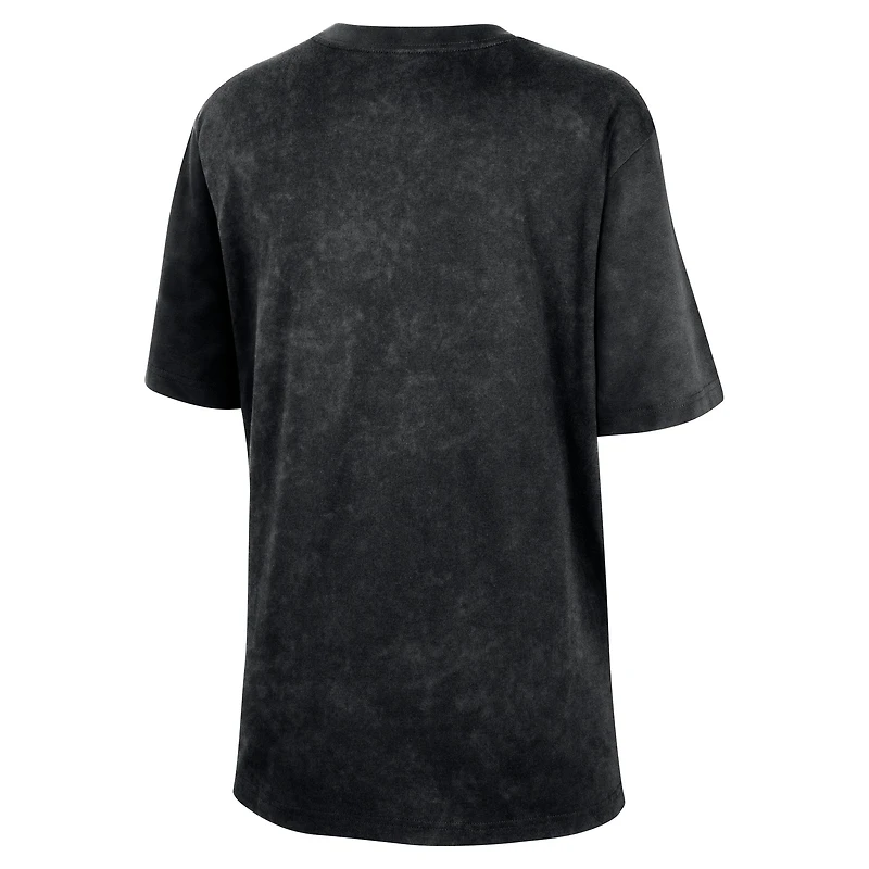 T-shirt Nike noir délavé style boyfriend pour femme, motif Golden State Warriors, contenu original Courtside