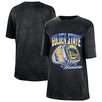 T-shirt Nike noir délavé style boyfriend pour femme, motif Golden State Warriors, contenu original Courtside