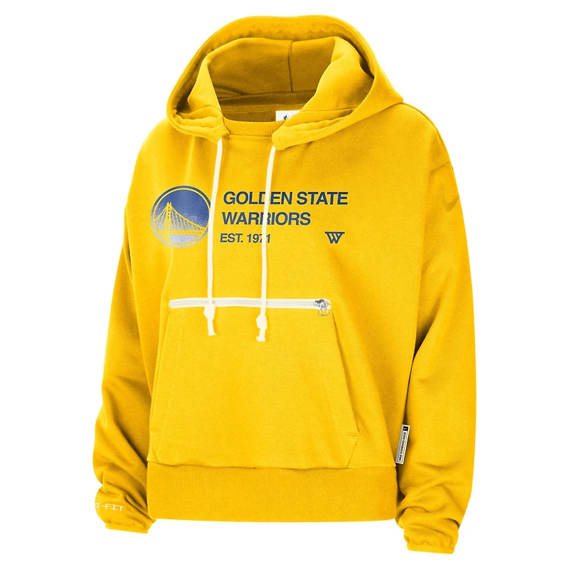 Sweat à capuche Nike Gold Golden State Warriors Courtside Standard Issue Performance pour femme