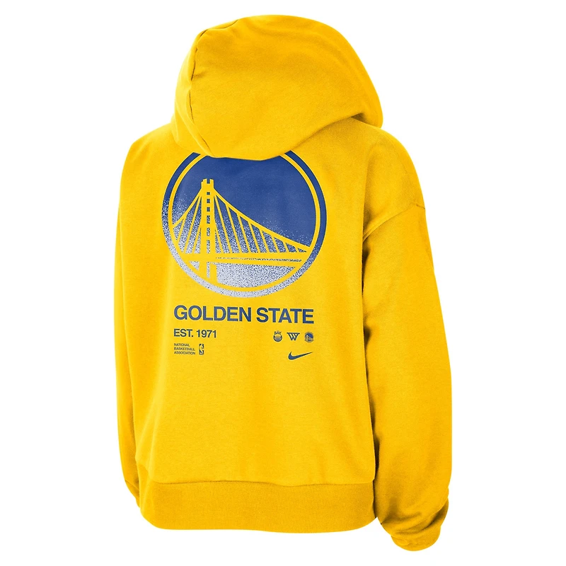 Sweat à capuche Nike Gold Golden State Warriors Courtside Standard Issue Performance pour femme