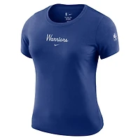 T-shirt court Nike Royal Golden State Warriors Courtside pour femme