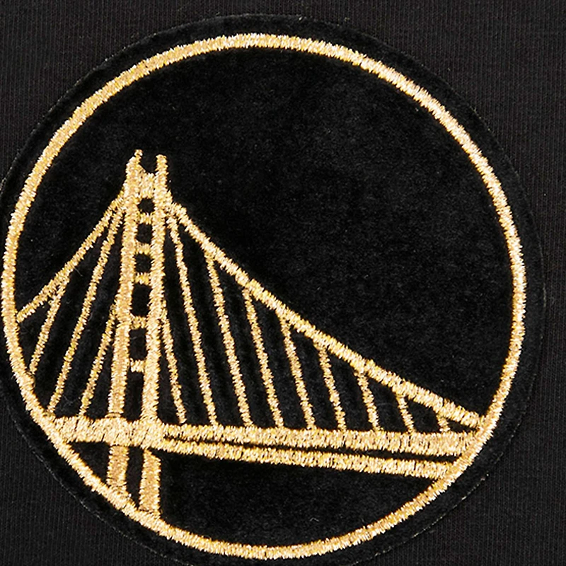 Women's Pro Standard Black Golden State Warriors Holiday Glam Boxy T-Shirt