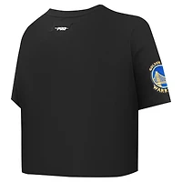 T-shirt court et boxy Pro Standard noir pour femme Golden State Warriors Jewels