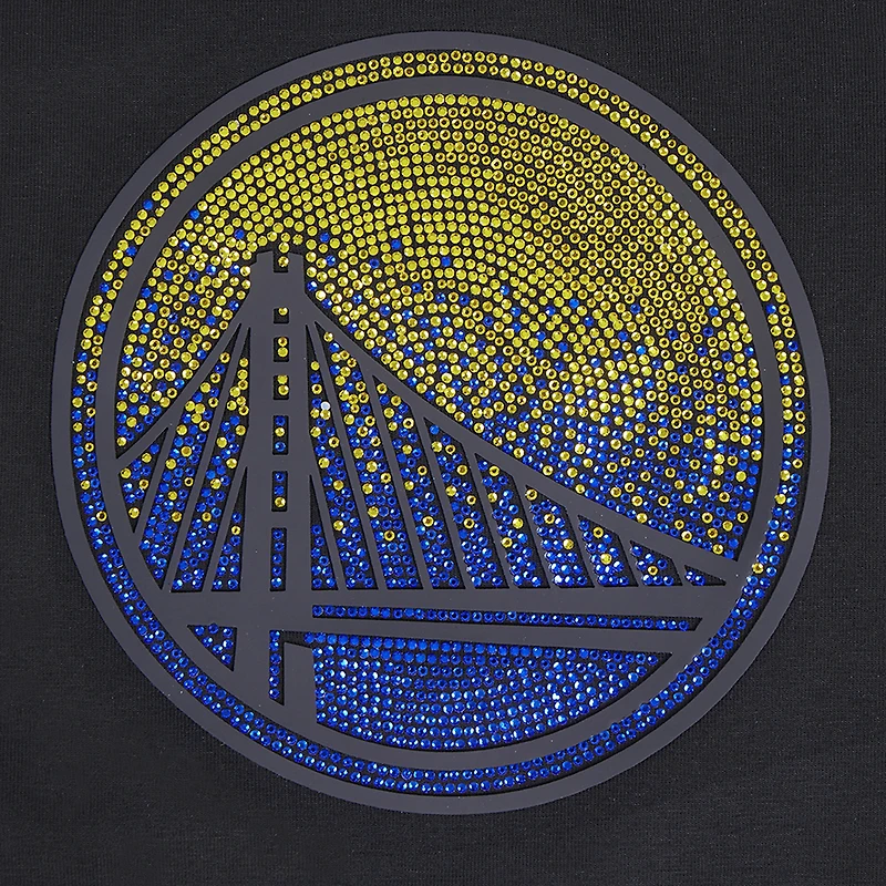 Women's Pro Standard Black Golden State Warriors Jewels Boxy Cropped T-Shirt