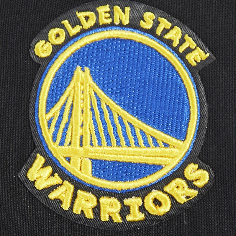 Women's Pro Standard Black Golden State Warriors Jewels Cropped Pullover Hoodie