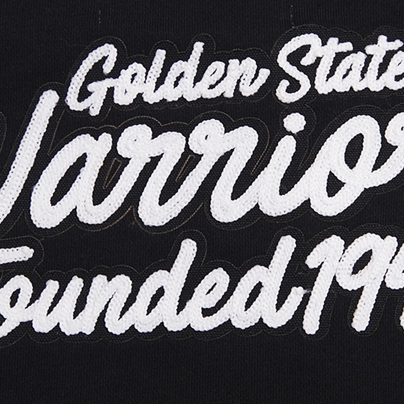 Women's Pro Standard Black Golden State Warriors Paint The City Cropped Pullover Sweatshirt