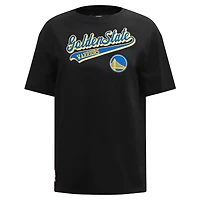 T-shirt petit ami Pro Standard noir Golden State Warriors Script pour femmes