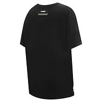 T-shirt petit ami Pro Standard noir Golden State Warriors Script pour femmes