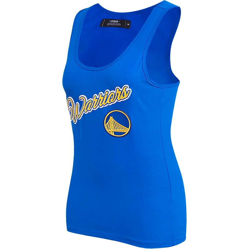 Women's Pro Standard  Royal Golden State Warriors Script Tank Top