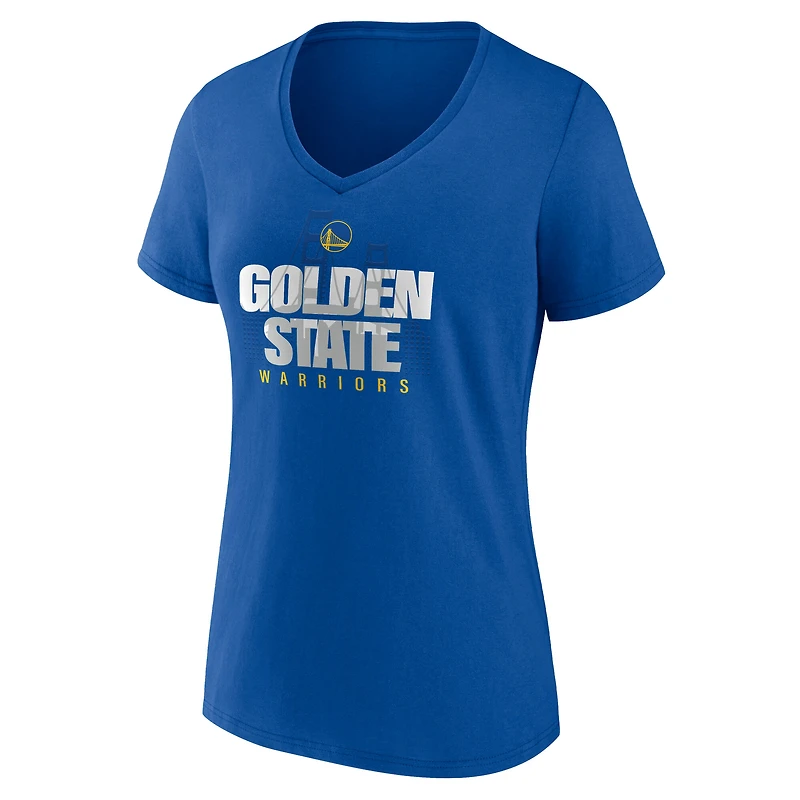 Women's Royal Golden State Warriors Pick and Roll Coverage V-Neck T-Shirt