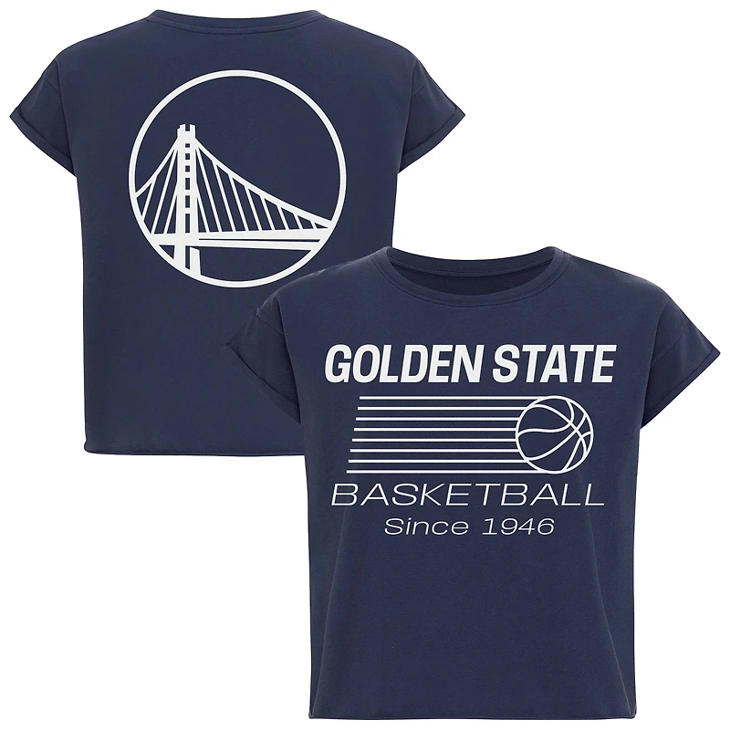 T-shirt court premium Alana de la collection Sportiqe Blue Golden State Warriors Athletic Club pour femmes