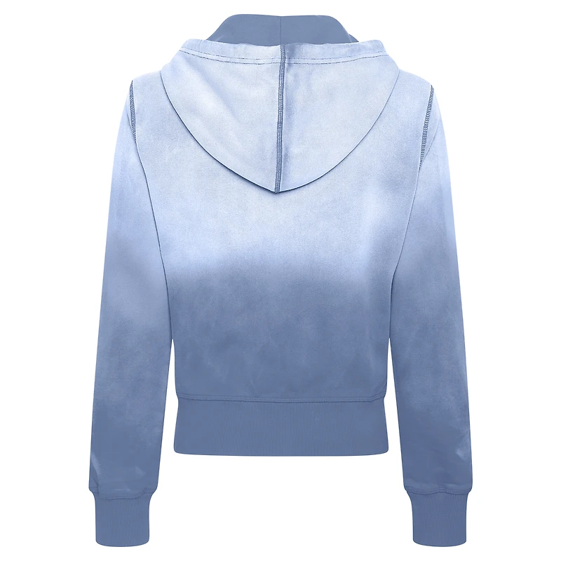 Sweat à capuche entièrement zippé Sportiqe Golden State Warriors Carli Sun Fade pour femmes, bleu