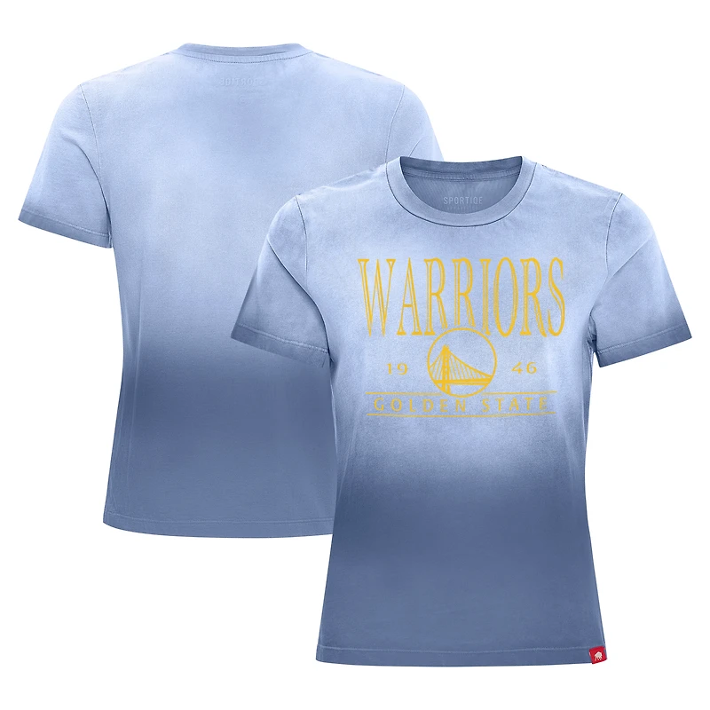 Women's Sportiqe Royal Golden State Warriors Arcadia Sun-Dipped T-Shirt