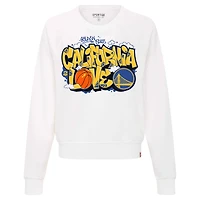 Women's Sportiqe x 2PAC California Love Cream Golden State Warriors Ashlyn Raglan Sweatshirt
