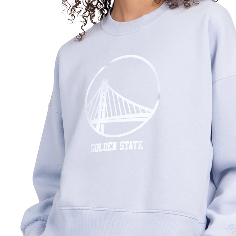 Women's Starter  Light Blue Golden State Warriors Pastel Boxy Sweatshirt