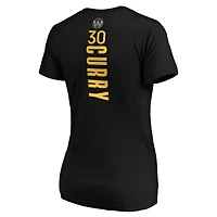 T-shirt col V noir Stephen Curry pour femme, meneur de jeu des Golden State Warriors