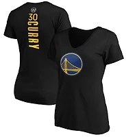 T-shirt col V noir Stephen Curry pour femme, meneur de jeu des Golden State Warriors