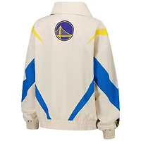 Veste coupe-vent à quart de zip en ripstop chevrons rétro Terez White Golden State Warriors pour femme