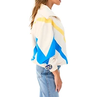 Veste coupe-vent à quart de zip en ripstop chevrons rétro Terez White Golden State Warriors pour femme