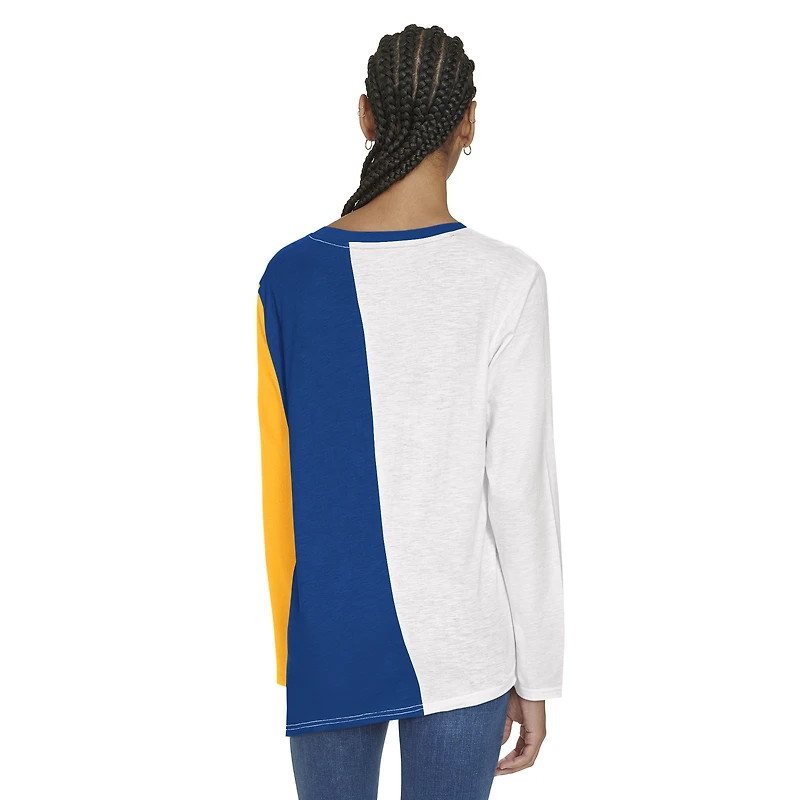 T-shirt à manches longues blocs de couleurs Amelia Golden State Warriors blanc/bleu marine Tommy Jeans pour femme