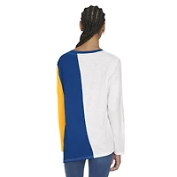 T-shirt à manches longues blocs de couleurs Amelia Golden State Warriors blanc/bleu marine Tommy Jeans pour femme