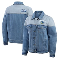 Veste en jean boutonnée bleue Golden State Warriors pour femme WEAR by Erin Andrews