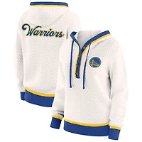 Sweat à capuche grande taille crème Golden State Warriors pour femme par Erin Andrews