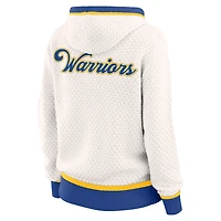 Women's WEAR by Erin Andrews Cream Golden State Warriors Plus Hoodie Sweater