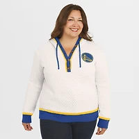 Women's WEAR by Erin Andrews Cream Golden State Warriors Plus Hoodie Sweater