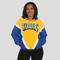 Women's WEAR by Erin Andrews  Gold/Royal Golden State Warriors Colorblock Full-Zip Hoodie Windbreaker Jacket