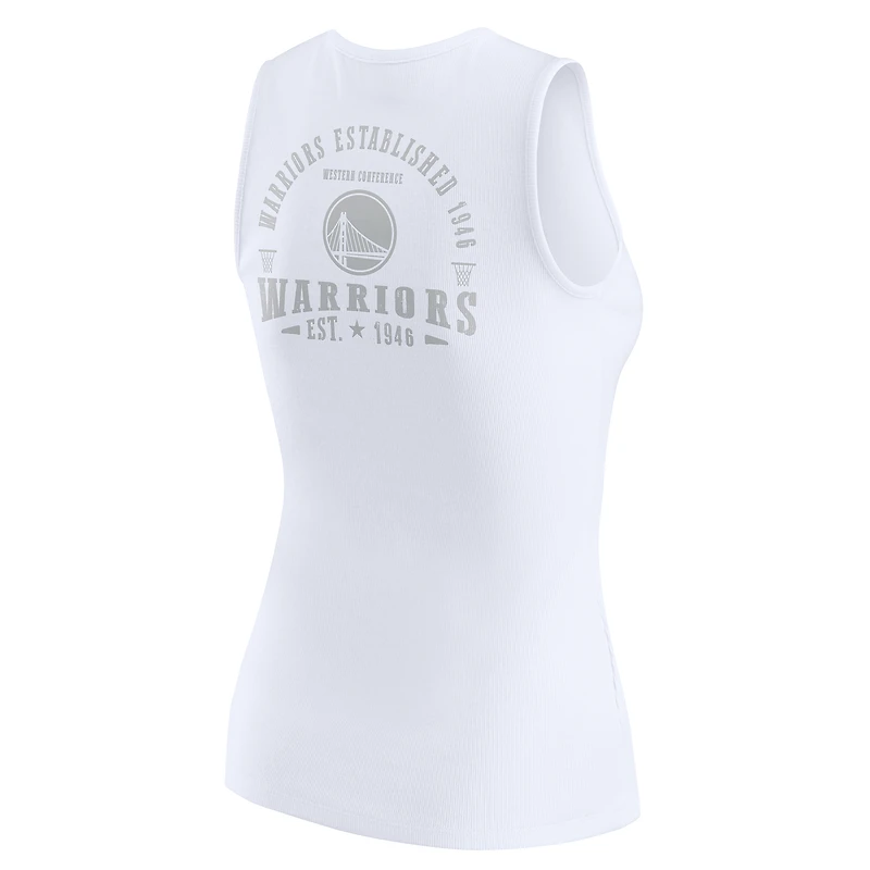 Débardeur Henley côtelé blanc pour femme WEAR by Erin Andrews, Golden State Warriors