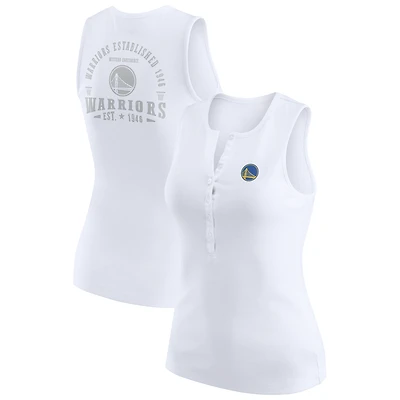 Débardeur Henley côtelé blanc pour femme WEAR by Erin Andrews, Golden State Warriors