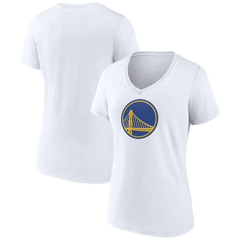 Women's White Golden State Warriors Alternate Logo V-Neck T-Shirt