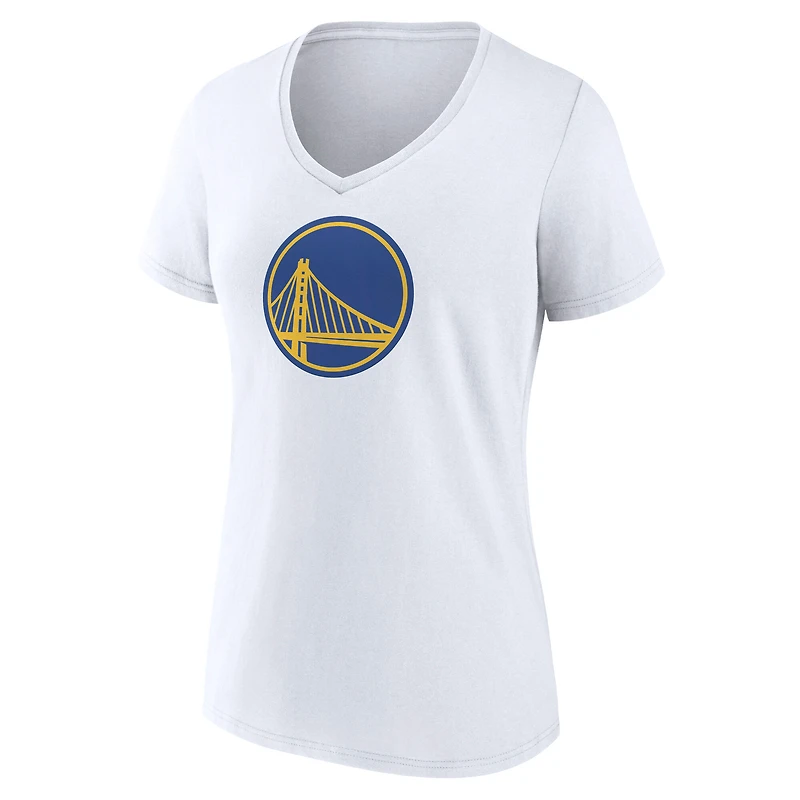 Women's White Golden State Warriors Alternate Logo V-Neck T-Shirt