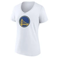 Women's  White Golden State Warriors Alternate Logo V-Neck T-Shirt