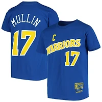 T-shirt Chris Mullin Royal Golden State Warriors Hardwood Classics pour jeunes, avec nom et numéro