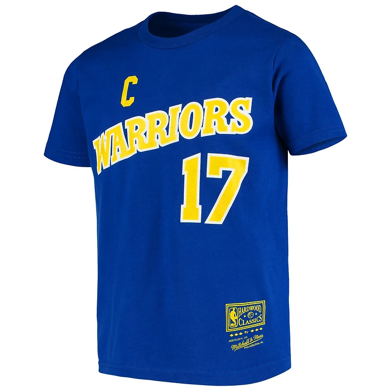 Youth Chris Mullin Royal Golden State Warriors Hardwood Classics Name & Number T-Shirt