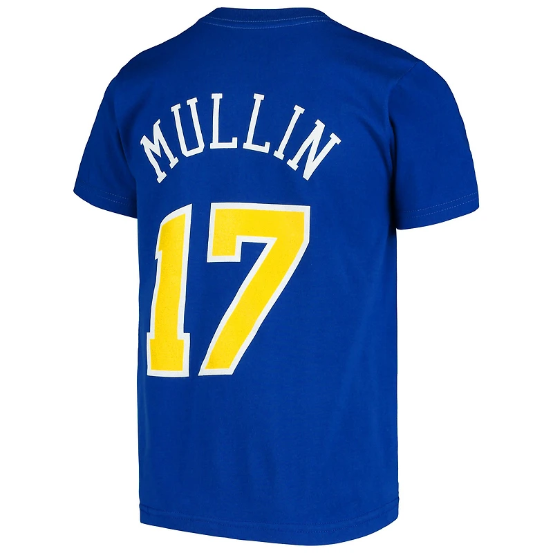 T-shirt Chris Mullin Royal Golden State Warriors Hardwood Classics pour jeunes, avec nom et numéro