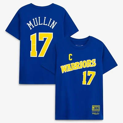 Youth Chris Mullin Royal Golden State Warriors Hardwood Classics Name & Number T-Shirt