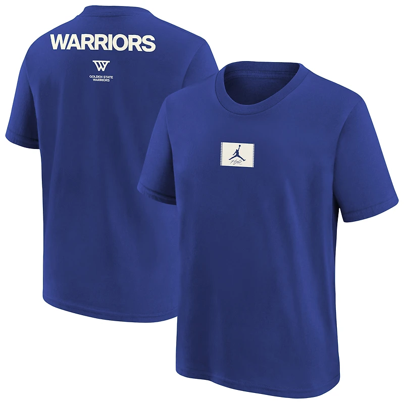Youth Jordan Brand Blue Golden State Warriors Courtside Statement 85 T-Shirt