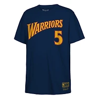 Youth Mitchell & Ness Baron Davis Navy Golden State Warriors Hardwood Classics Name Number T-Shirt