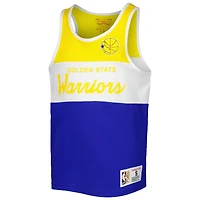 Youth Mitchell & Ness Royal/Gold Golden State Warriors Hardwood Classics Special Script Tank Top