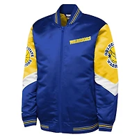 Youth Mitchell & Ness  Royal Golden State Warriors Throw It Back Heavyweight Full-Zip Satin Jacket