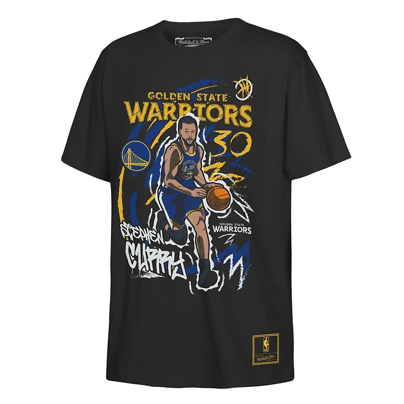 T-shirt Mitchell & Ness Stephen Curry noir Golden State Warriors pour enfant