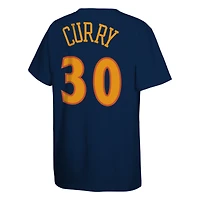 Youth Mitchell & Ness Stephen Curry Navy Golden State Warriors Hardwood Classics Name Number T-Shirt
