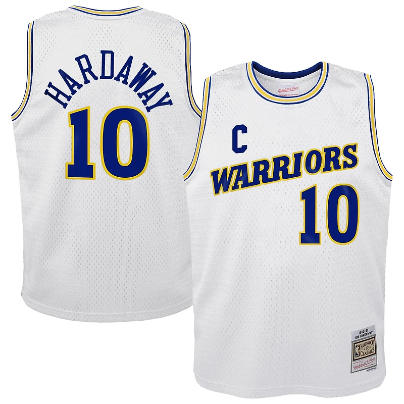 Youth Mitchell & Ness Tim Hardaway White Golden State Warriors 1990-91 Hardwood Classics Swingman Throwback Home Jersey