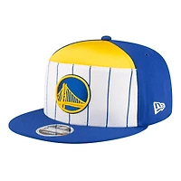Youth New Era  White/Royal Golden State Warriors 2025 NBA Tip Off Split Panel 9FIFTY Snapback Hat
