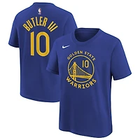T-shirt Nike Jimmy Butler III Royal Golden State Warriors Icon Edition avec nom et numéro pour jeune