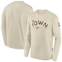 Youth Nike Natural Golden State Warriors 2025/26 City Edition Dri-Fit Long Sleeve Game Top