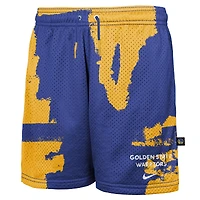Youth Nike Royal/Gold Golden State Warriors Courtside Pro Shot Dri-FIT Mesh Practice Shorts